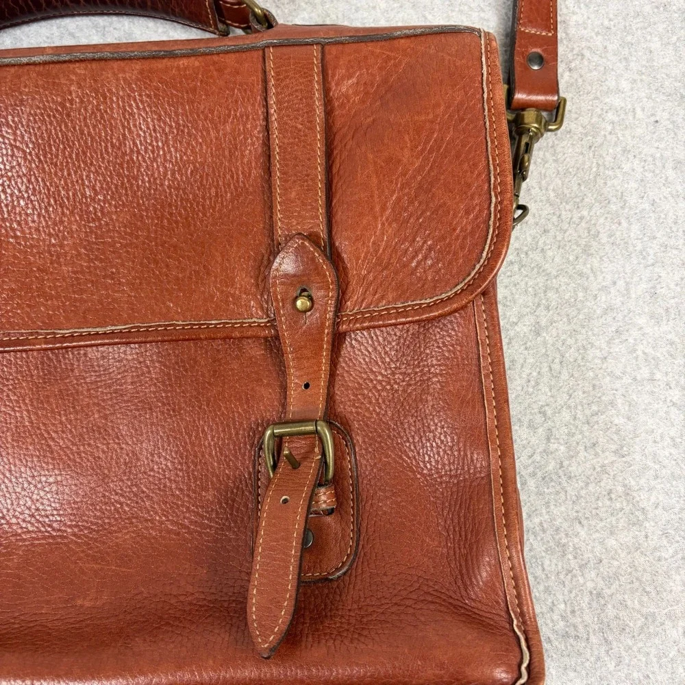 Levenger Tusting Clipper Full Grain Leather Messenger Briefcase Made In England